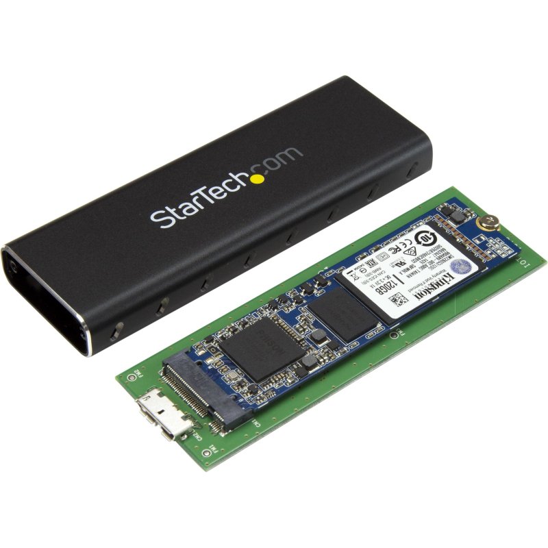StarTech.com Boîtier Aluminium M.2 SSD vers USB 3.0 (5Gbps) avec UASP - Noir - M.2 NGFF SATA avec Clé B & Clé B+M - Boîtier Externe M.2 Portable - Non Compatible avec NVMe / AHCI