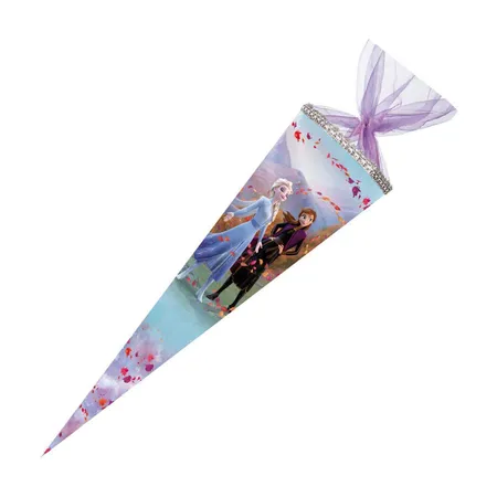 Nestler Schultüte Frozen 2 mit Glitzer Organzaverschluss 70cm rund