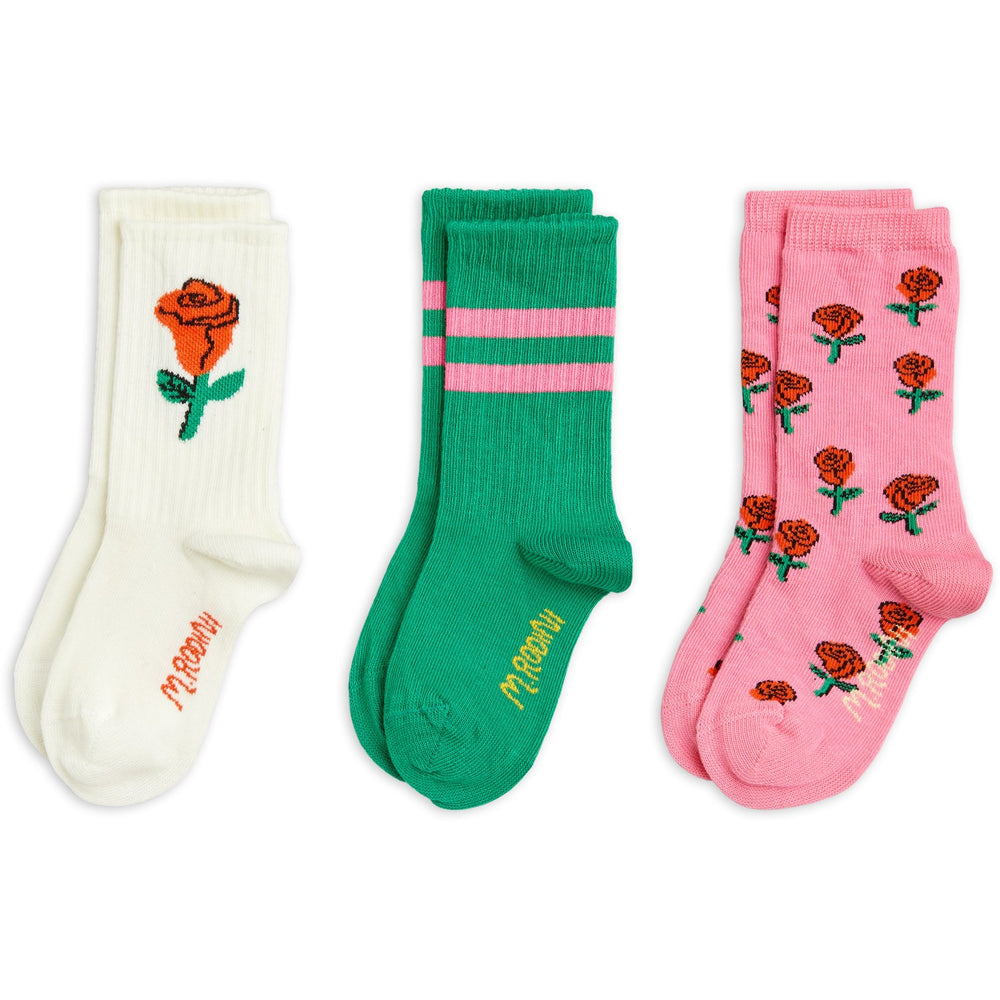 Køb Mini Rodini Multi Roses 3-Pak Strømper