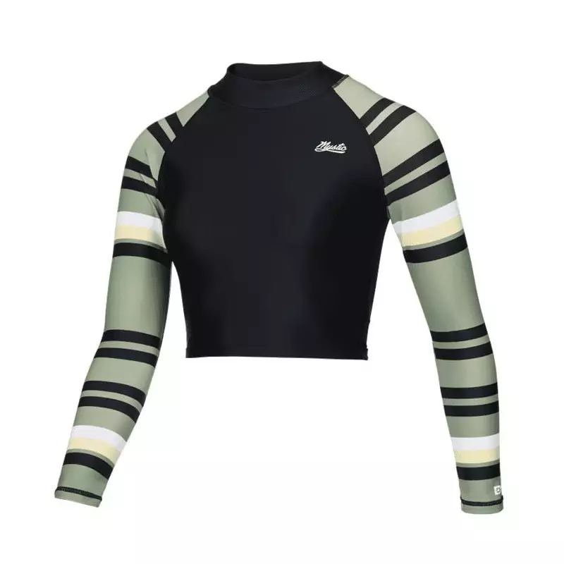 Lycra femme MYSTIC Jayde LS Crop Rash Vest Olive Green