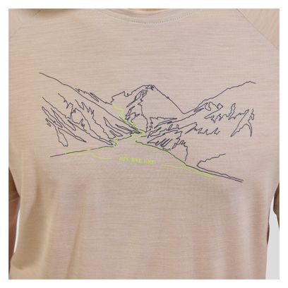 T-Shirt Odlo Run Bike Hike Ascent Performance Wool 130 Beige