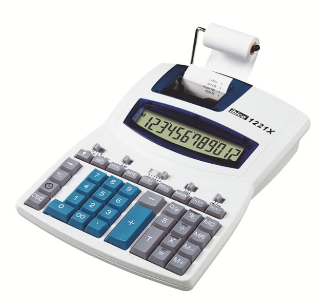 Bordregnemaskine med print Ibico 1221X Semi-Professional 12-cifre