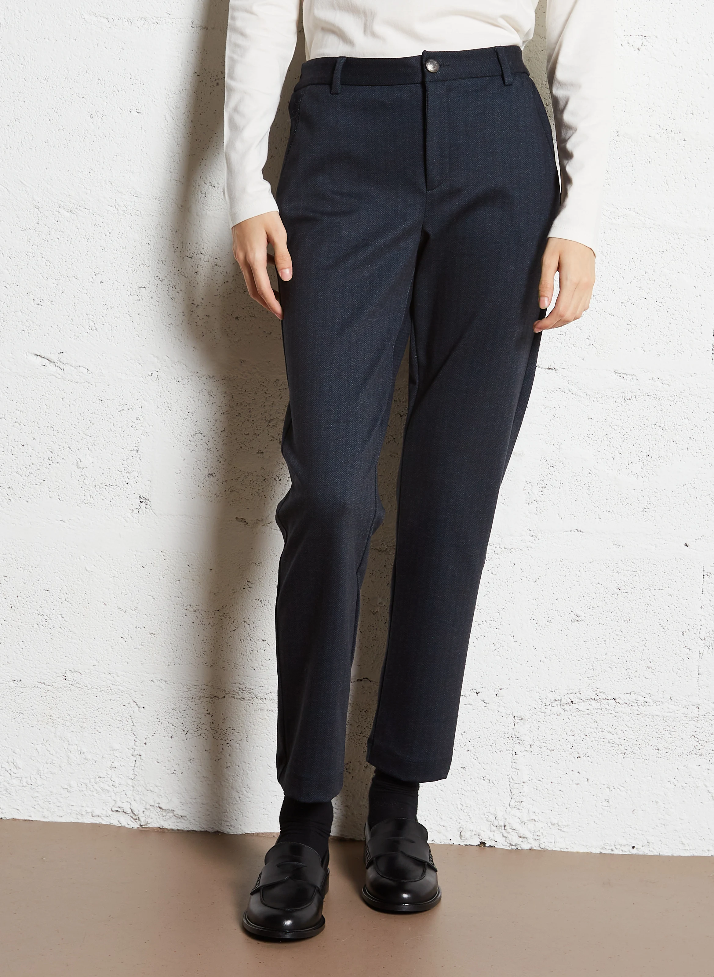 Pantalon cigarette| Bleu