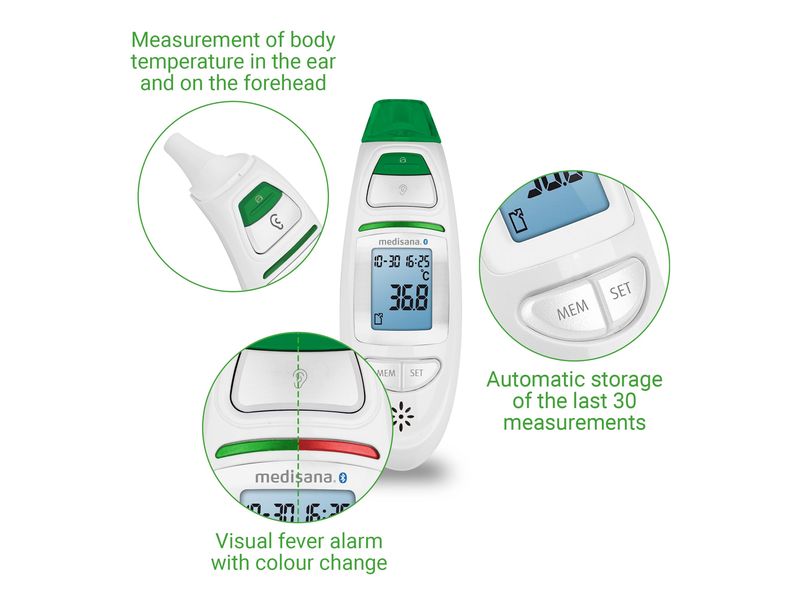 Medisana Infrarot-Fieberthermometer TM750 Connect Infrarot-Fiebermesser