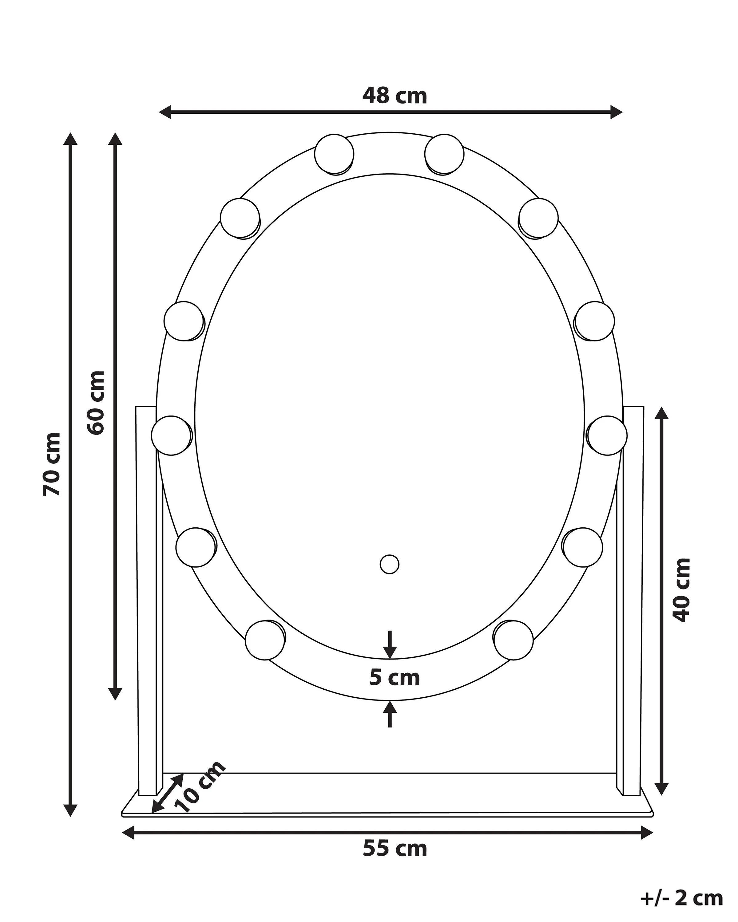 Kaptafel spiegel LED ROSTRENEN Wit