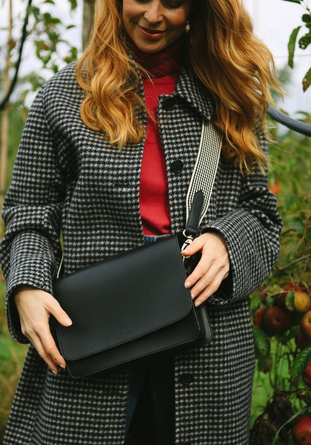 O My Bag Handtasche Audrey Apple Leather Black