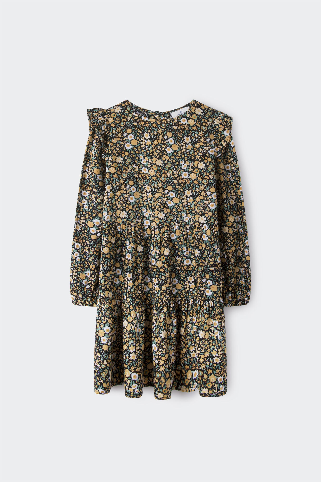 Vestido floral verde para meninas