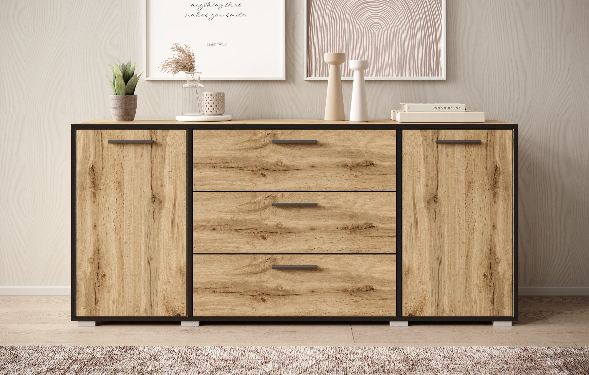 Meubella - Dressoir Betty - Eiken - 150 cm