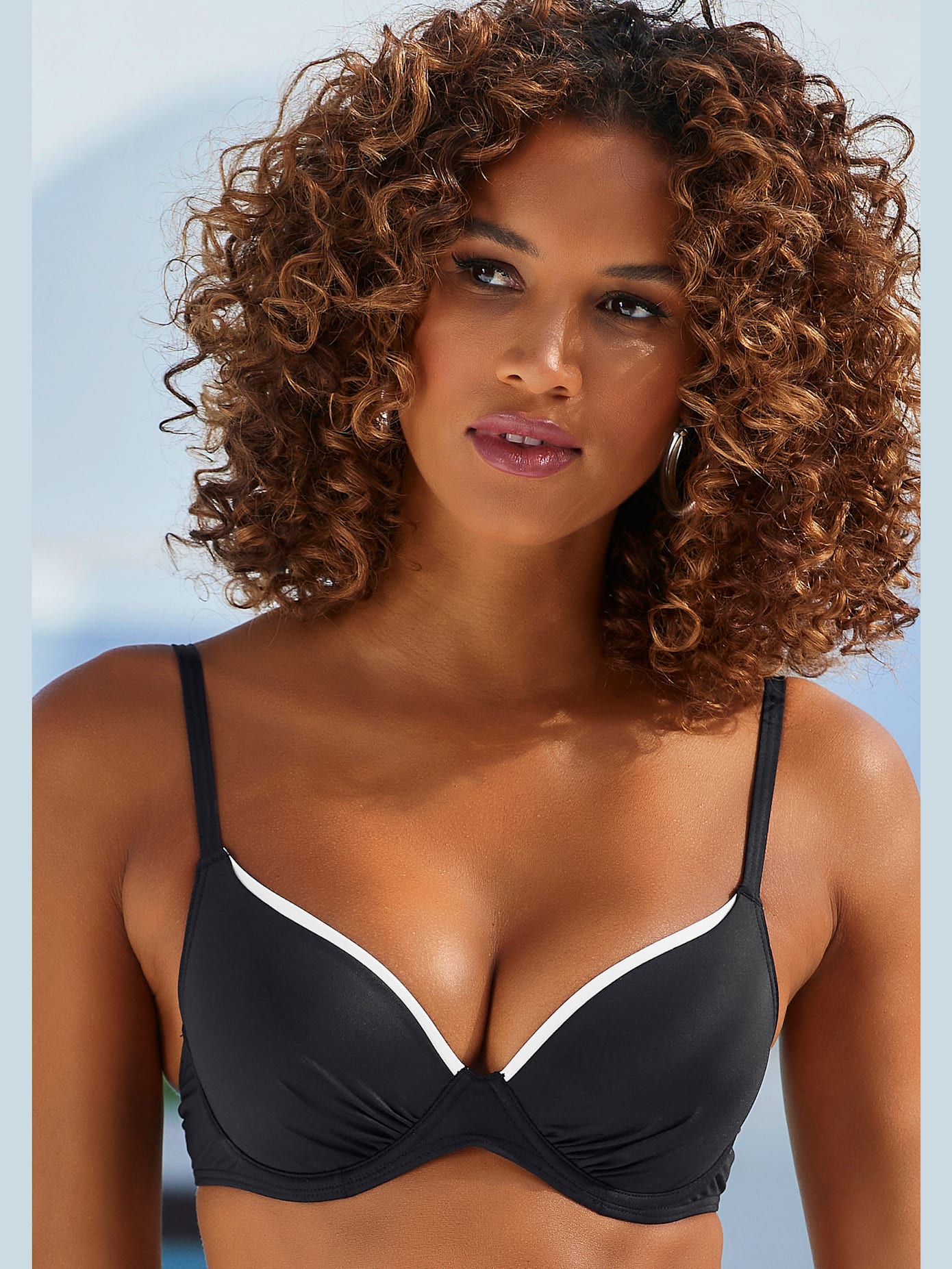 Haut de maillot de bain à armatures uni