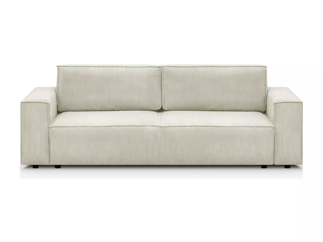 Canapé modulable 3 places en velours côtelé beige - Harper Mod