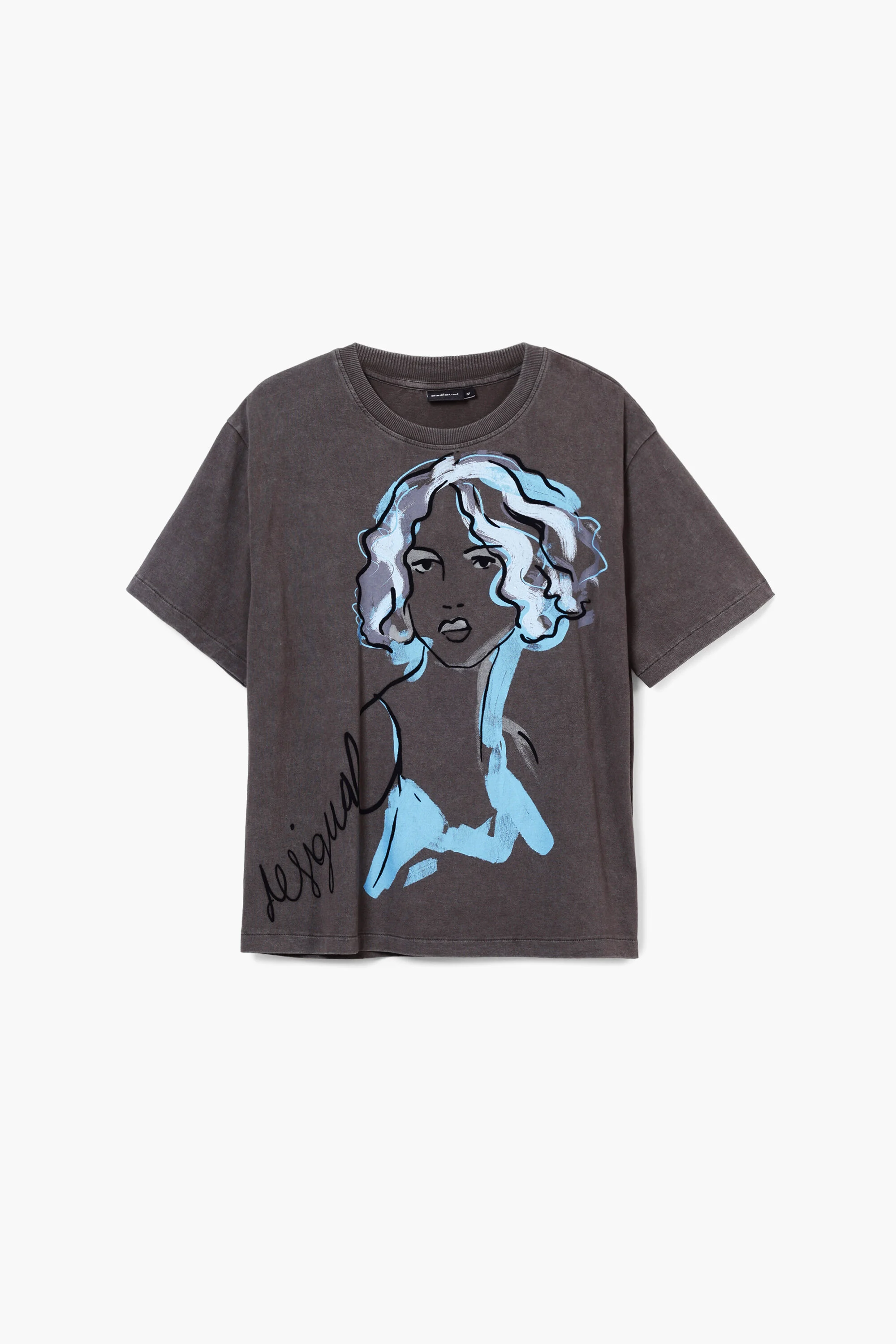 Camiseta com ilustração de rosto
