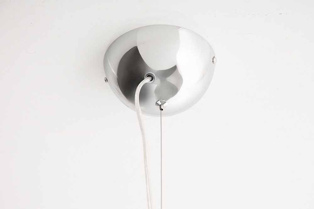 Elegante Design Hängeleuchte GLOW 70cm weiß silber Hängelampe