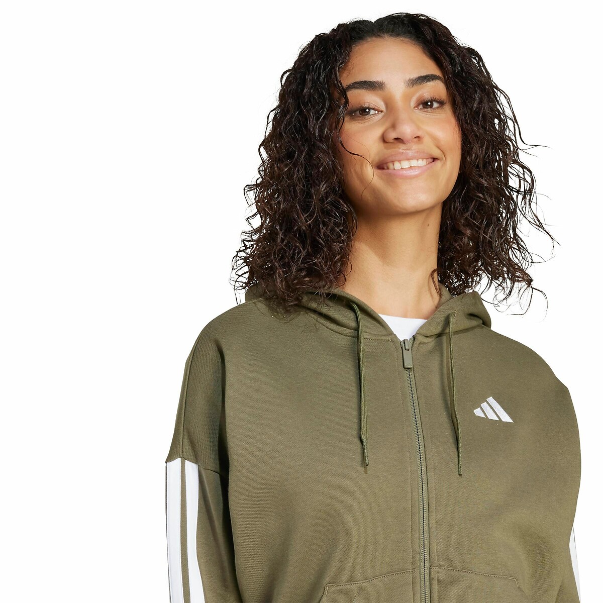 ADIDAS ROUPAS ESPORTIVAS<br>Moletom com zíper Essentials Linear