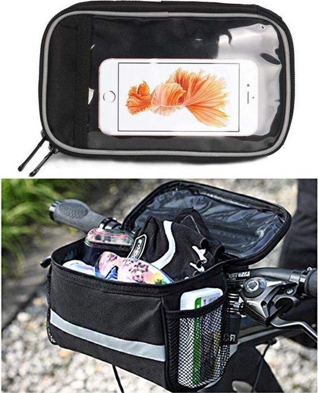 Stuurtas Fiets - Zwart - Afneembare Fietstas Stuur met Smartphone Houder - Waterproof - 3,5 Liter
