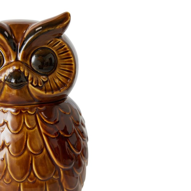 HKliving 70's Ceramic Owl voorraadpot roasted
