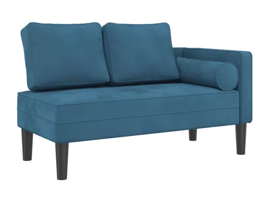 Prolenta Premium - Chaise longue avec coussins bleu velours