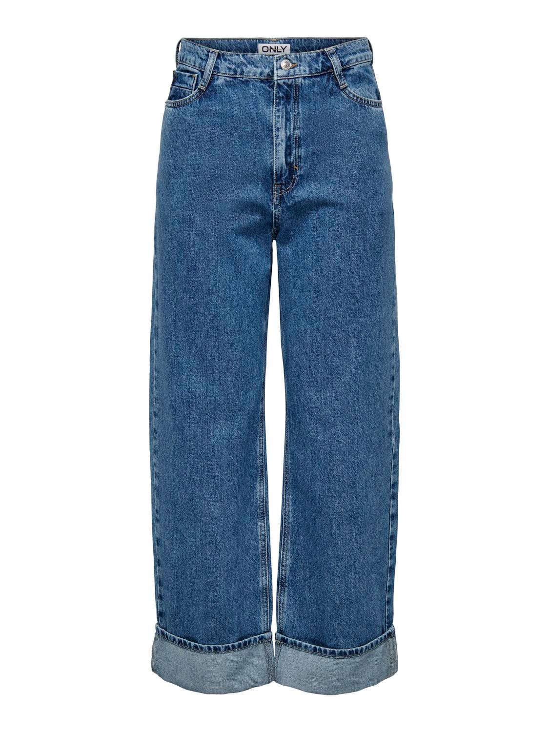 ONLHOPE Hohe Taille Weiter Beinschnitt Jeans Medium Blue Denim