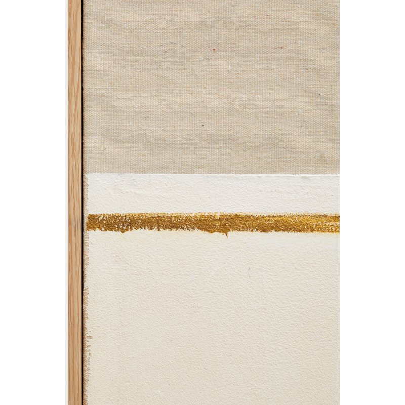 Tableau abstrait Salin avec ligne horizontale en lin 80 x 100 cm