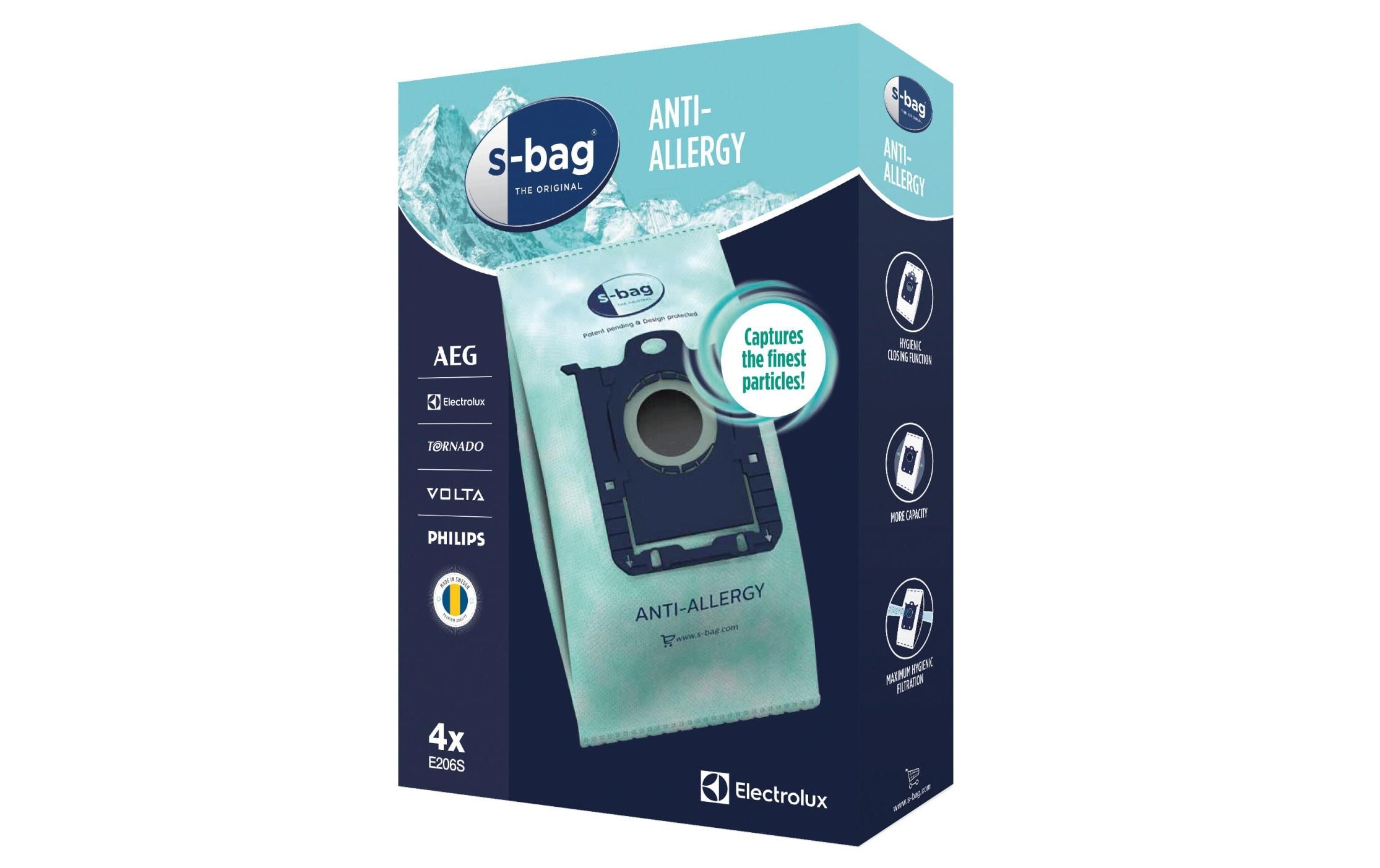 Staubfilterbeutel E206S s-bag 4 StückAnti-Allergy Staubsaugerbeutel