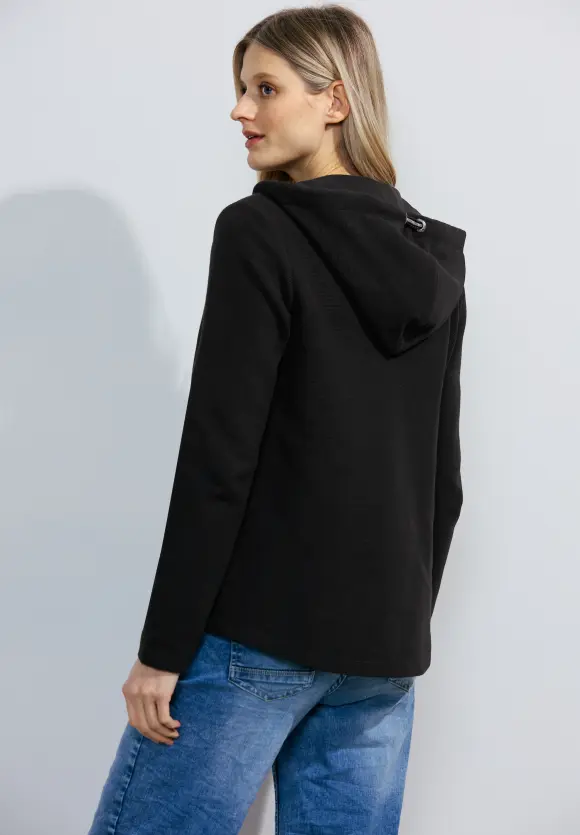 Kapuzen Sweatjacke - Black