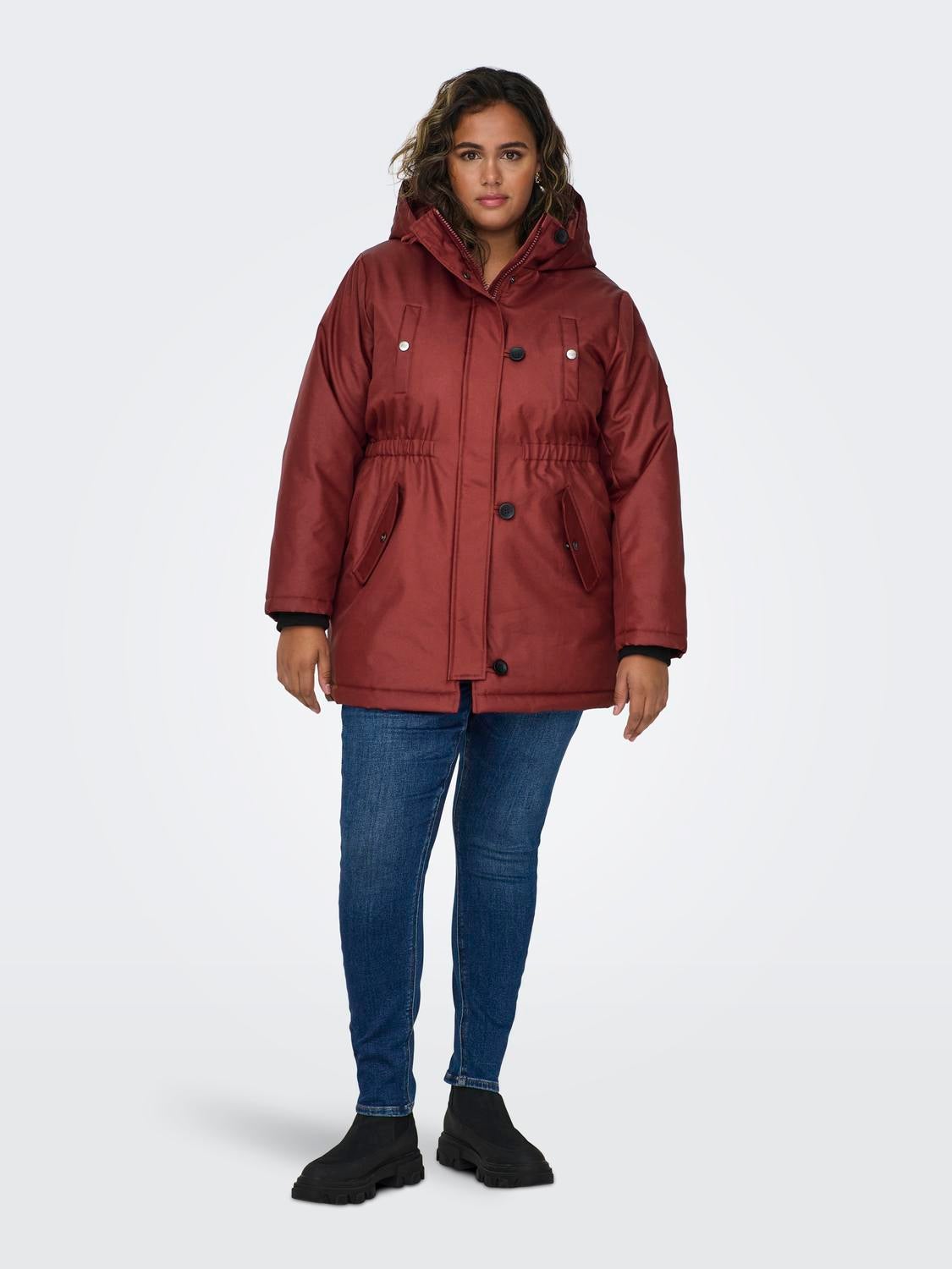 CARMIE Langer Parka Fired Brick