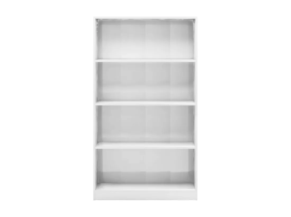 Bibliothèque à 4 niveaux Blanc brillant 80x24x142 cm Aggloméré