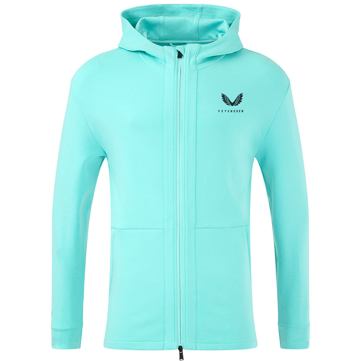 Castore Feyenoord Travel Trainingspak Full-Zip 2024-2025 Lichtblauw Zwart Donkergrijs