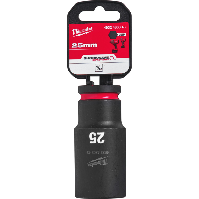 Milwaukee slagdop Shockwave 1/2 lang 25mm*