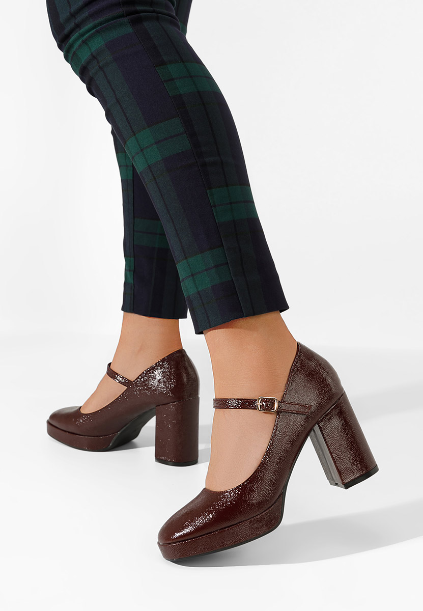 Chaussures à talon épais bordeaux Otela