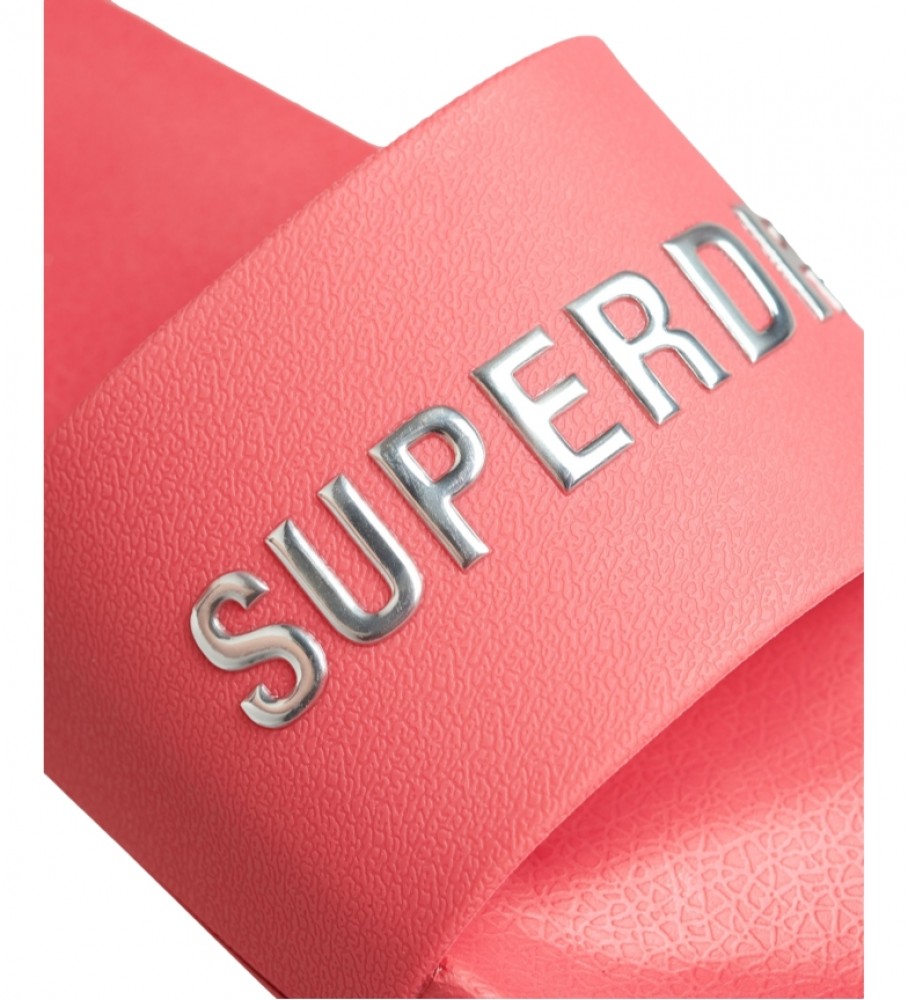 Chinelo de piscina Superdry Code com logo rosa