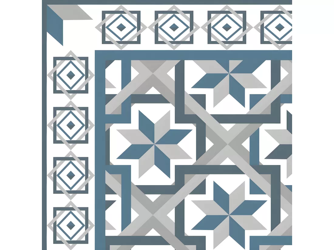 Tapis Vinyle Large l120xH200cm - Carreaux de ciment Artemis - Vinyle
