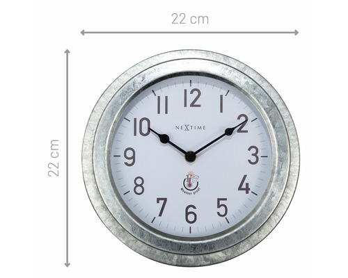 Buitenwandklok Poppy zilver Ø 22 cm