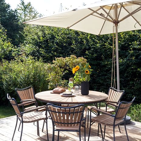Kerteminde teak havestol, antracit stel