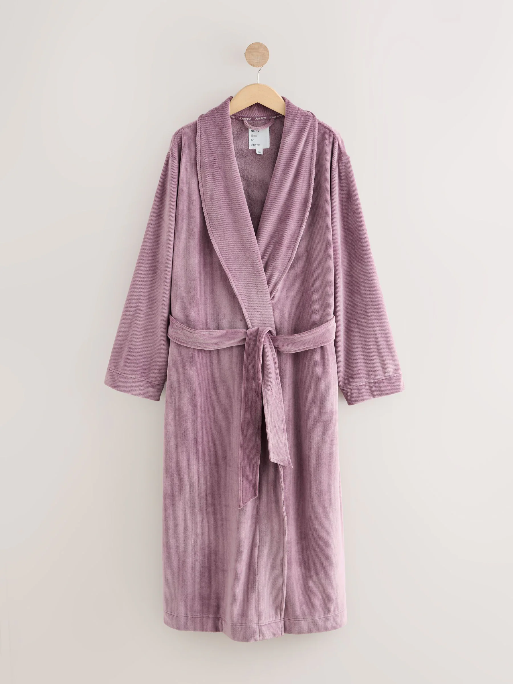 Mauve-paars - Studio Cosy Ribbed Dressing Gown