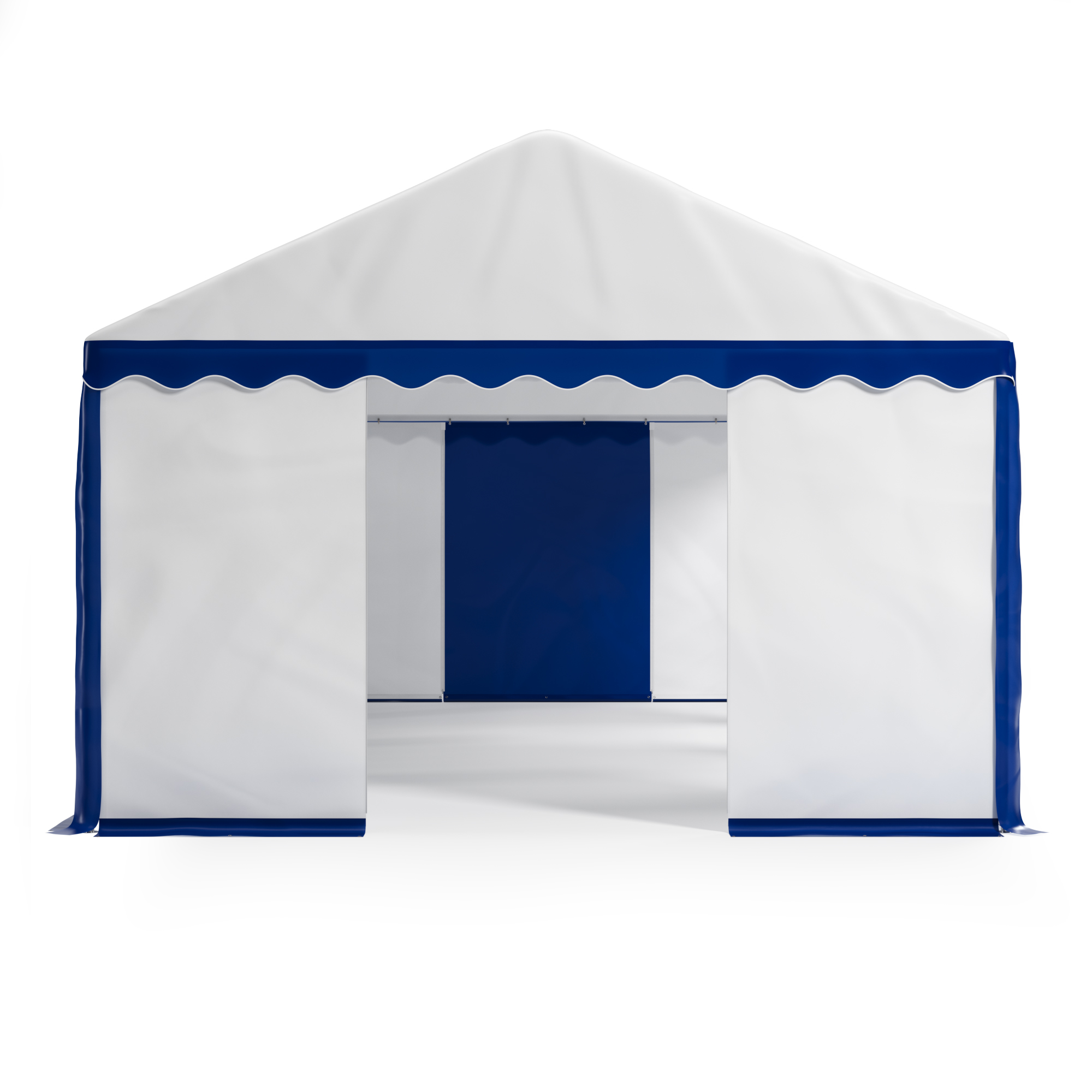 Profi PVC Partyzelt 4 x 8 m blau/weiss