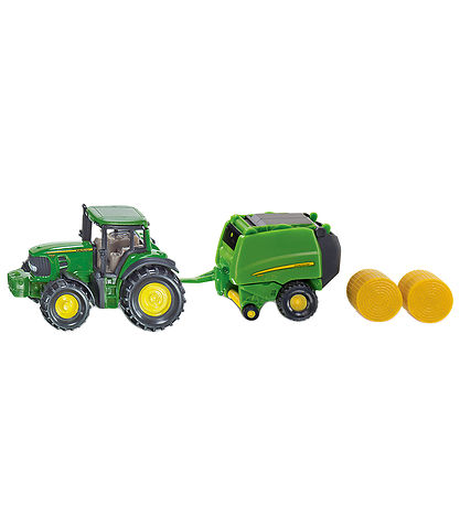 Siku Traktor - JD Traktor m. Rundballenpresse
