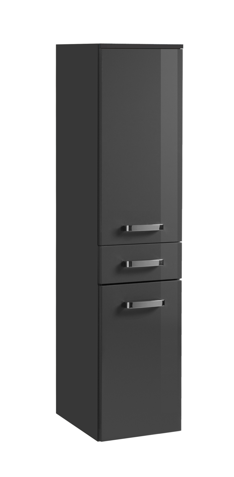 Midischrank BOLOGNA - grau Hochglanz-grafitgrau - 30 cm