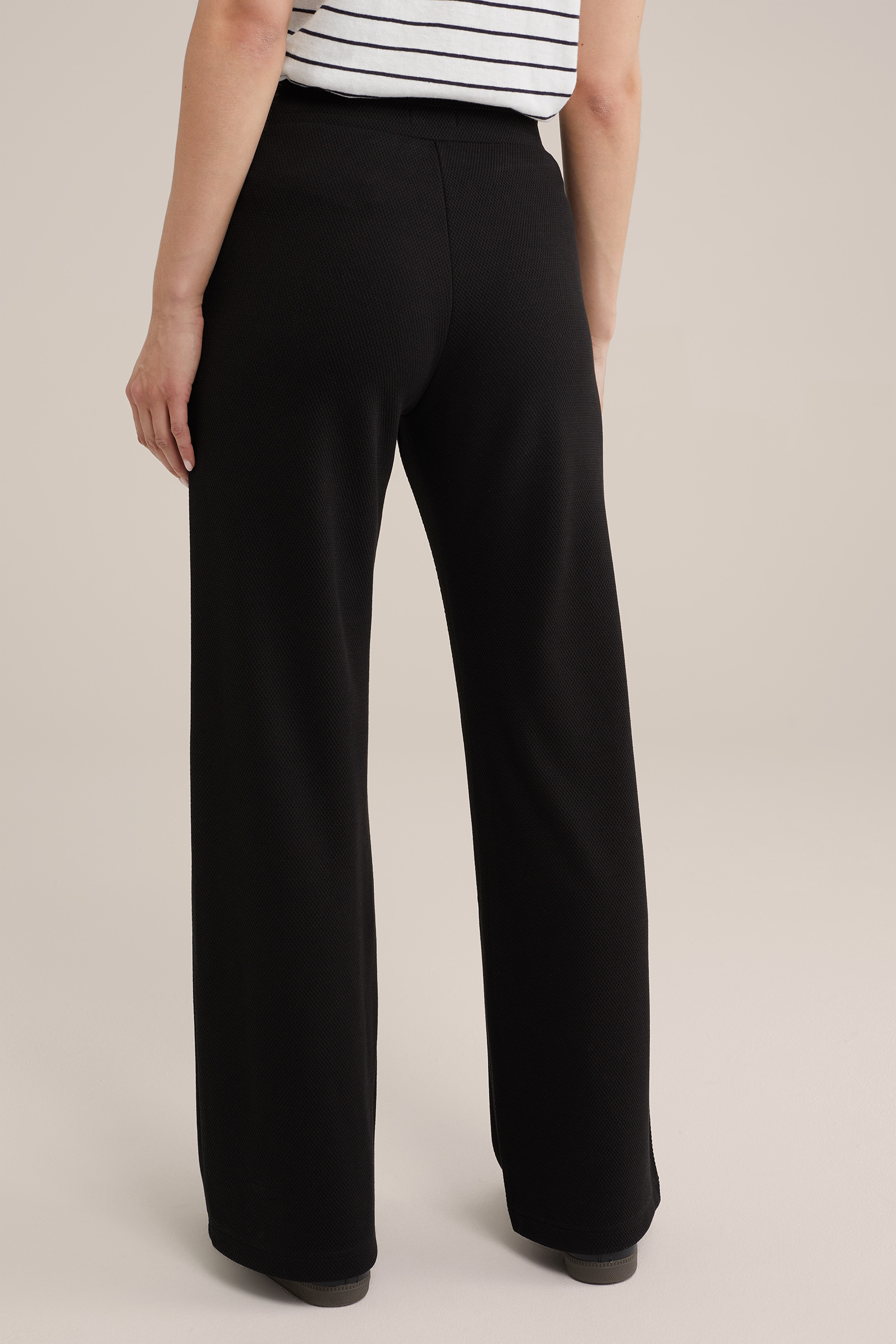 broek met structuur WE Fashion Zwart