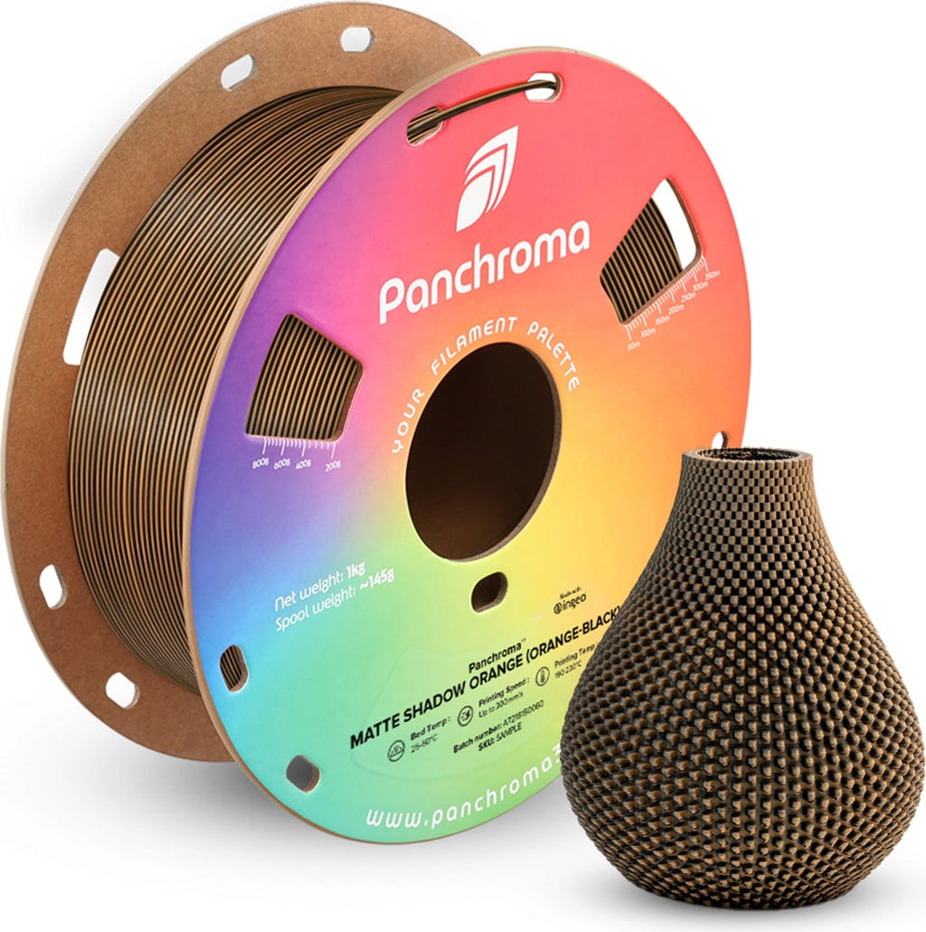 Polymaker  Panchroma™ PLA Dual Matte Shadow Orange (Orange-Black), 1,75 mm / 1000 g    Zwei Farben, ein Meisterwerk in Shadow Orange