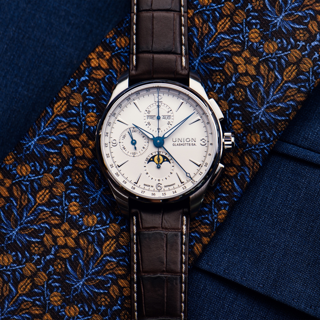 Union Glashütte Belisar Chronograph Mondphase Weiss 42mm