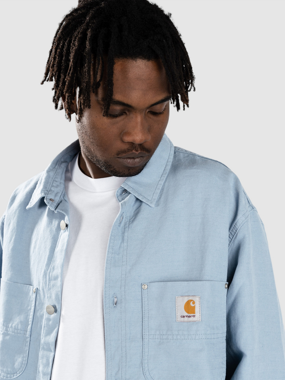 Carhartt WIP Walter Jac Shirt misty sky rinsed