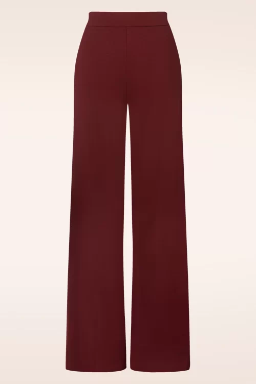 King Louie Border Milano crepe palazzo broek in sandalwood bruin