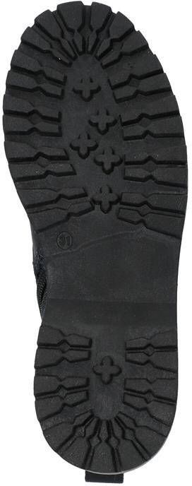Braqeez Belle Boot Meisjes Biker Boots Zwart Leer Veters