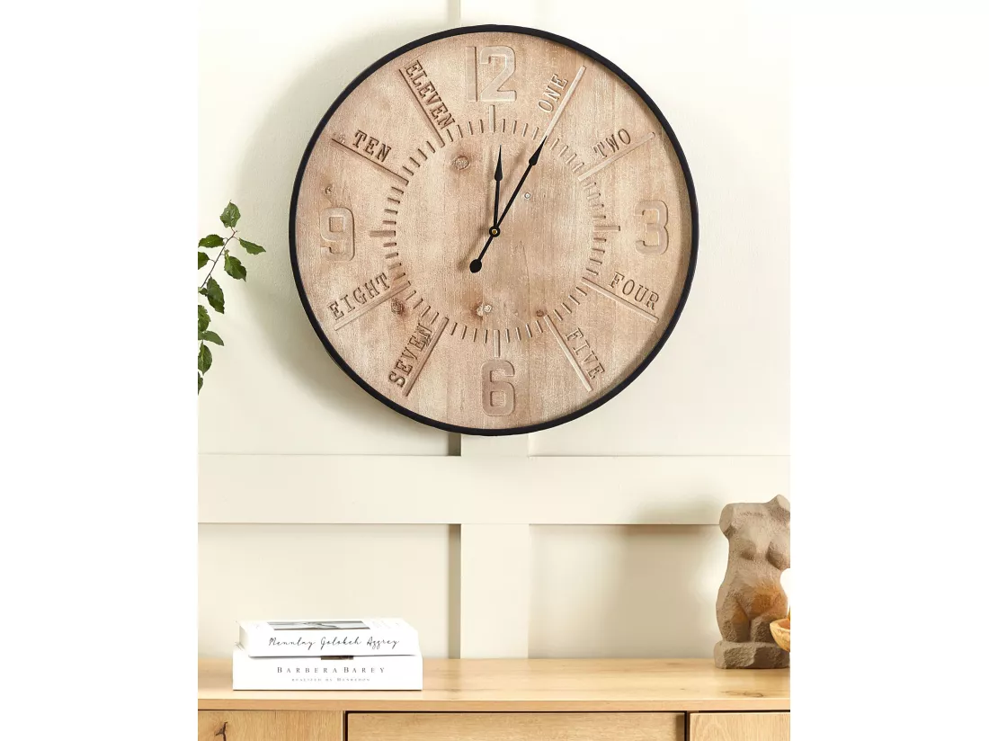 Horloge murale DOLE 60 cm Marron clair