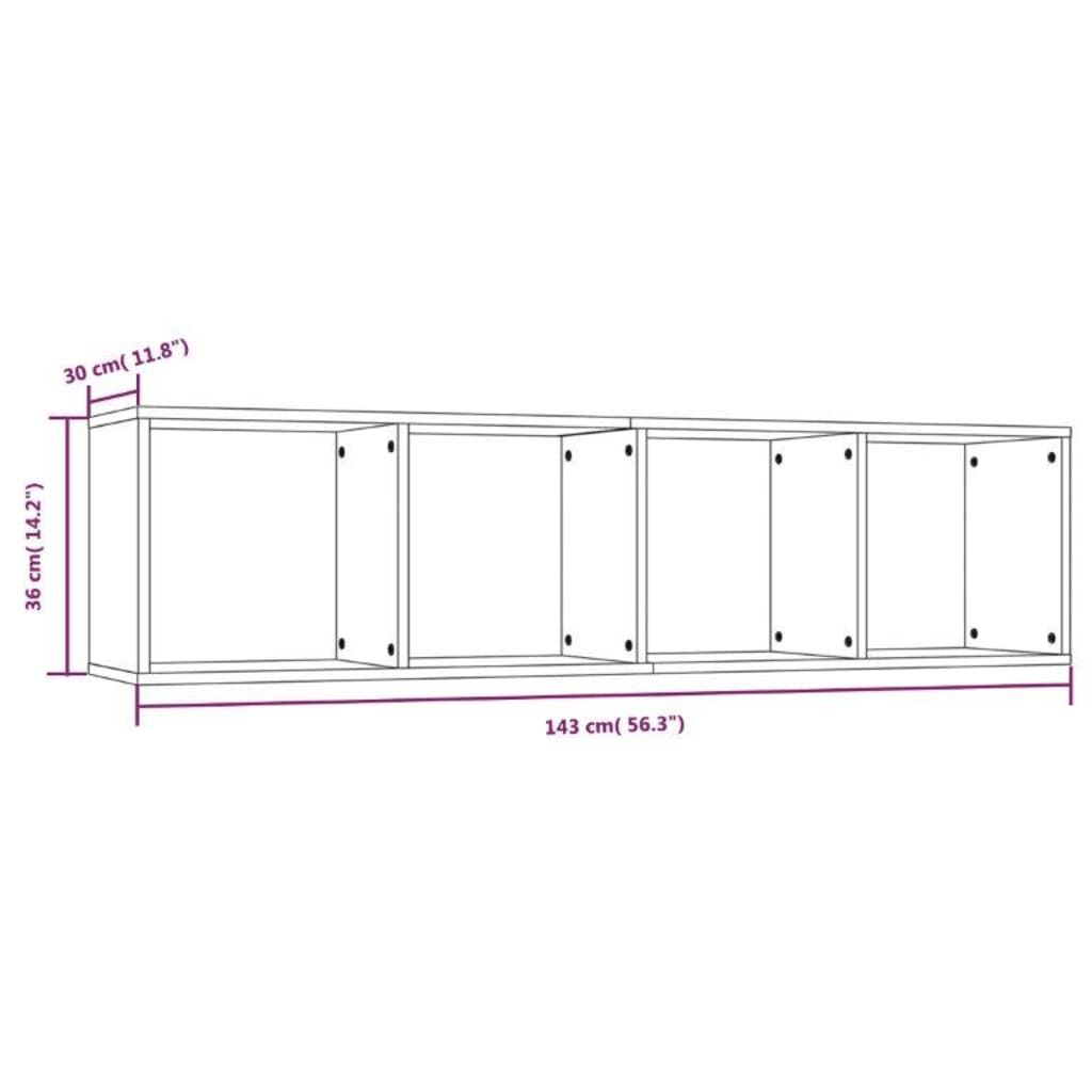 vidaXL Boekenkast/TV-meubel Bruin Eiken 143x30x36 cm