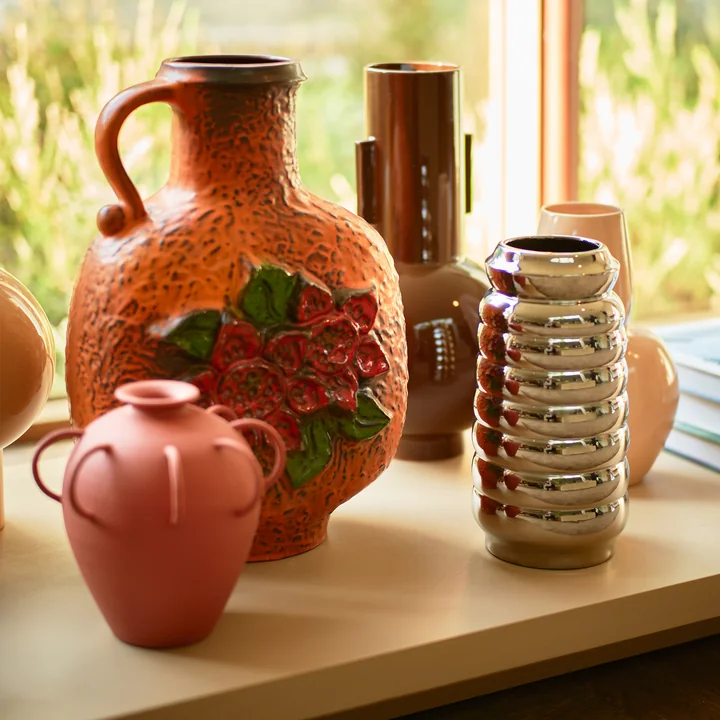 HKliving - Keramik Vase, L, espresso