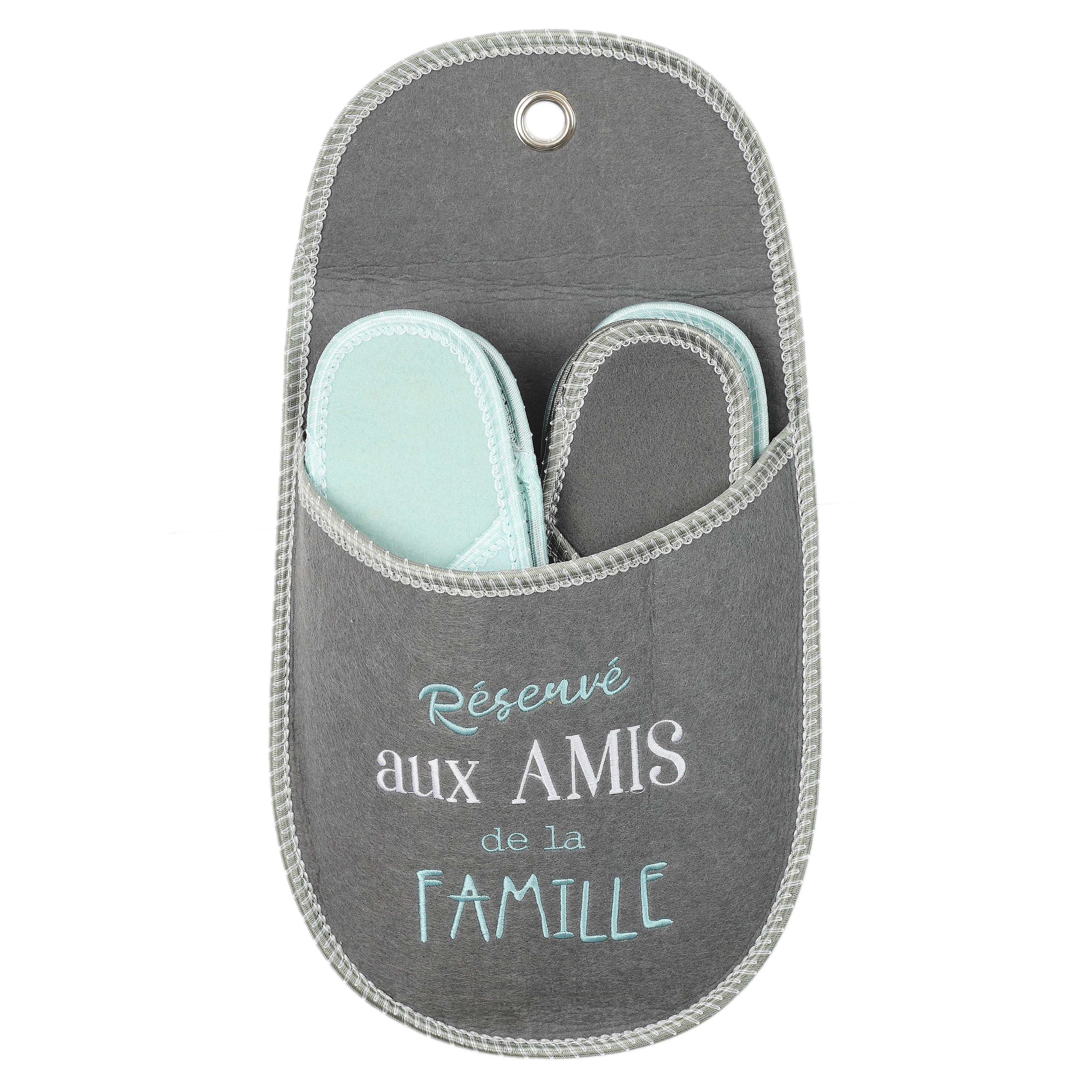 PORTE CHAUSSONS INVITES AVEC 4 PAIRES FAMILLE