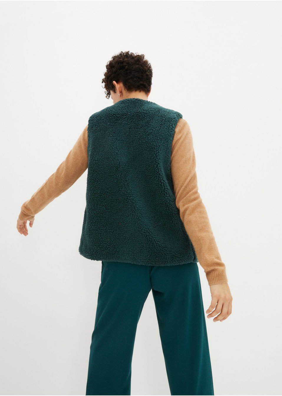 Gilet sans manches en maille peluche
