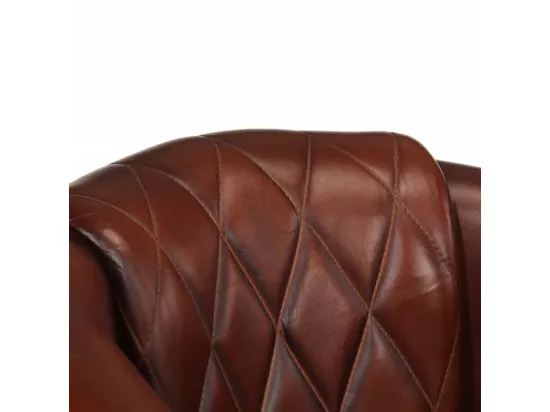 Chaise cabriolet marron cuir véritable