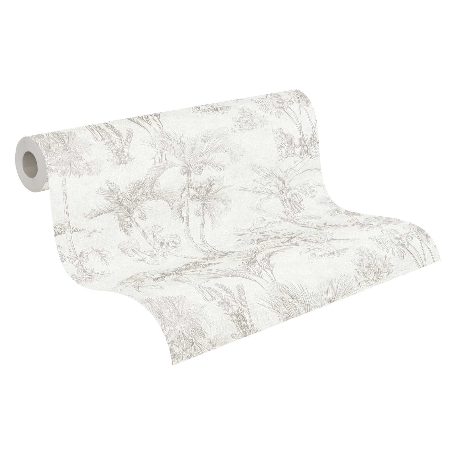 Vliestapete - Blumen - beige-grau - 10 Meter